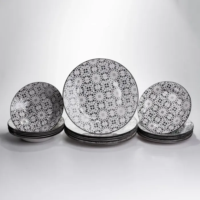 Столовий сервіз на 6 персон 18 предметів набір порцелянових тарілок HP-HK-A2 (HP-HK-A2) - зображення 1