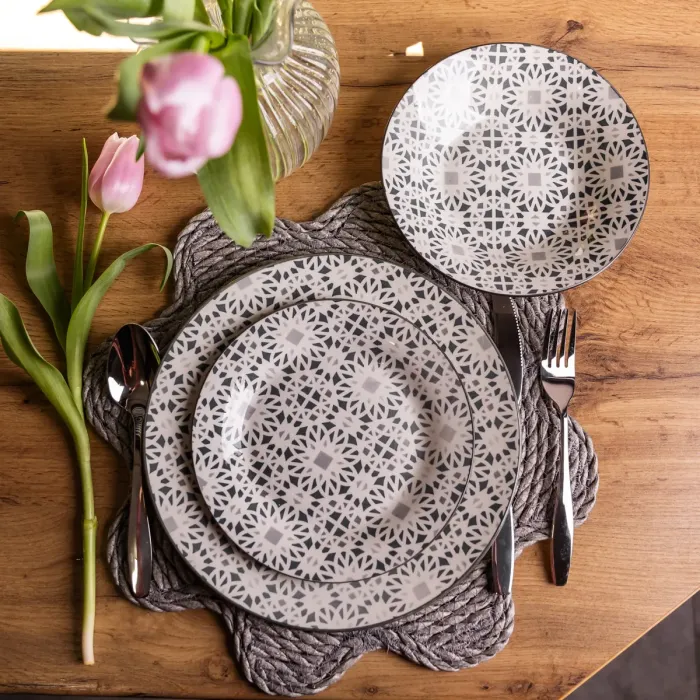 Столовий сервіз на 6 персон 18 предметів набір порцелянових тарілок HP-HK-A2 (HP-HK-A2) - зображення 6