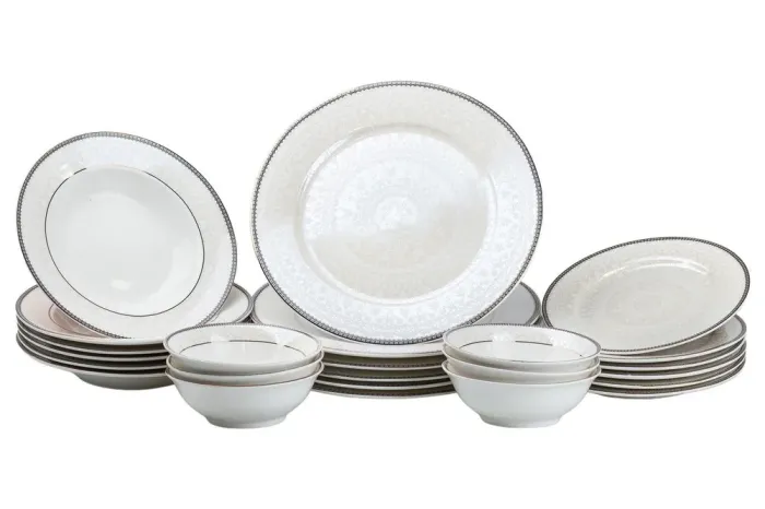 Столовий сервіз тарілок 24 штуки керамічних на 6 персон Білий (HP23420) - зображення 1