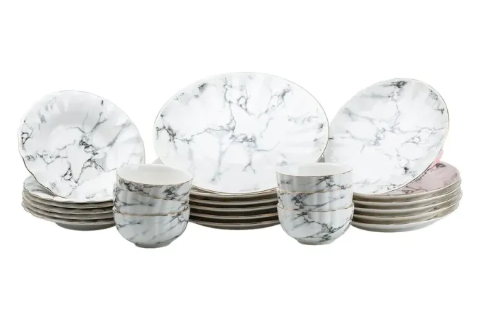 Столовий сервіз тарілок 24 штуки керамічних на 6 персон (HP26472) - зображення 1