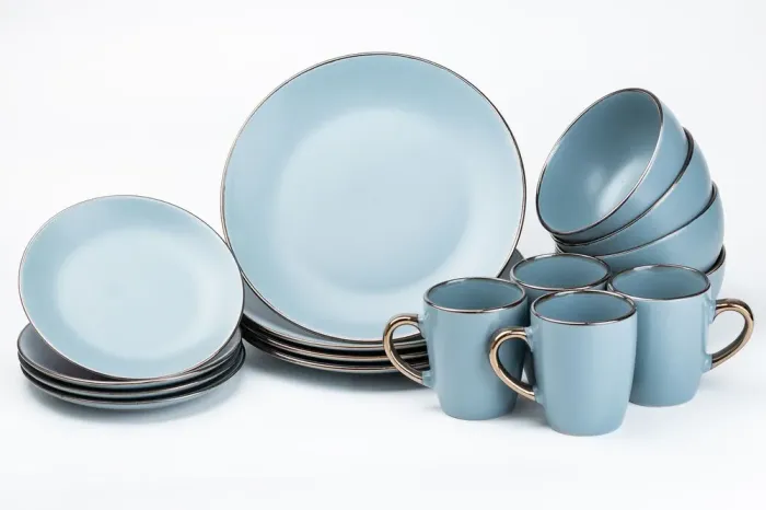 Столовий сервіз тарілок та кухоль на 4 персони керамічний чашка 400 мл (HP20331) - изображение 1