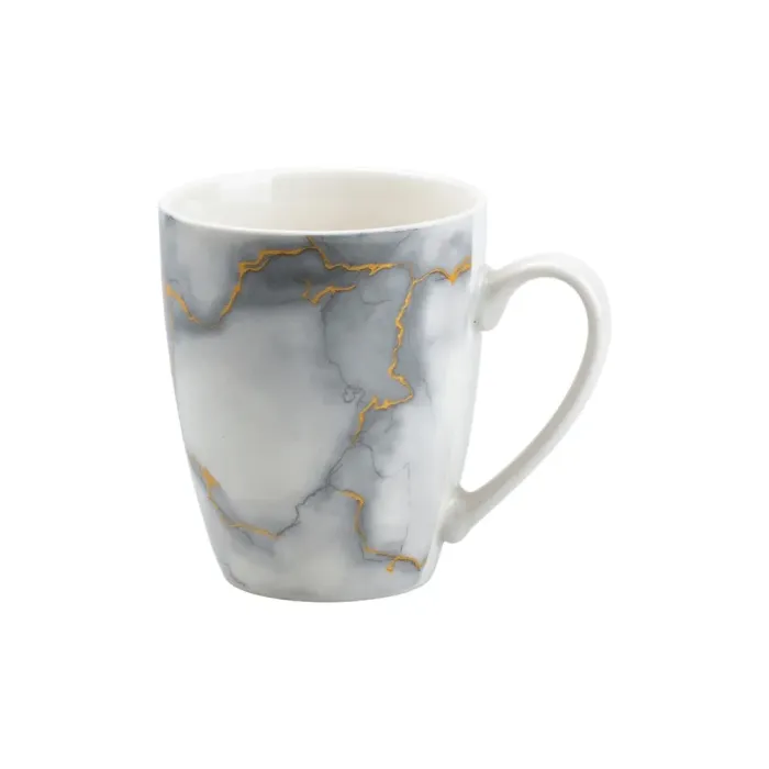 Столовий сервіз тарілок та чашок на 6 персон керамічний Сірий (HP23418) - зображення 8