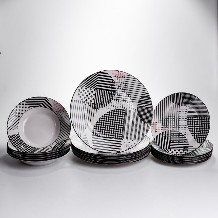 Столовий сервіз на 6 персон 18 предметів набір порцелянових тарілок HP-HK-A3 (HP-HK-A3) - зображення 1