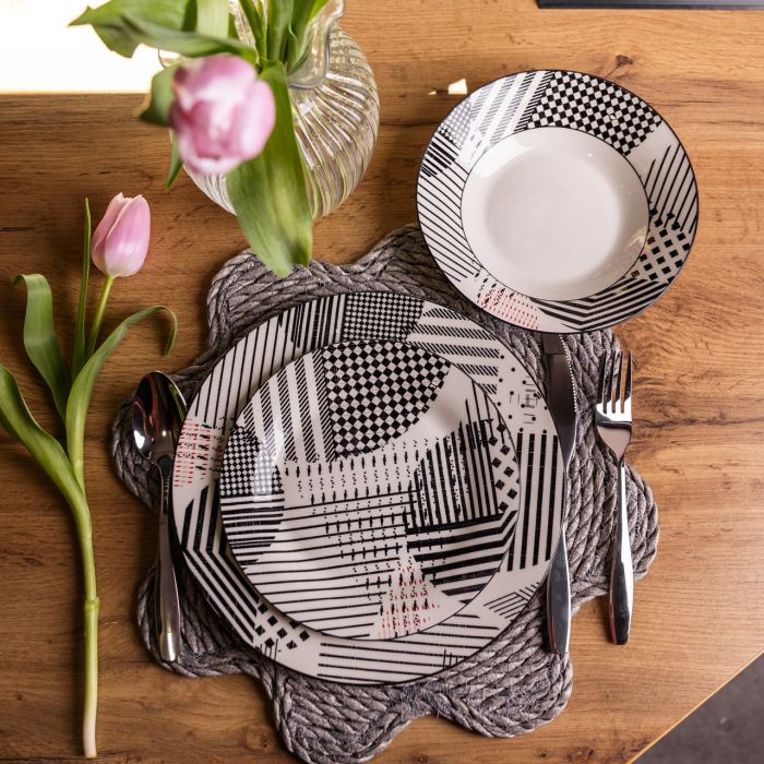 Столовий сервіз на 6 персон 18 предметів набір порцелянових тарілок HP-HK-A3 (HP-HK-A3) - зображення 6