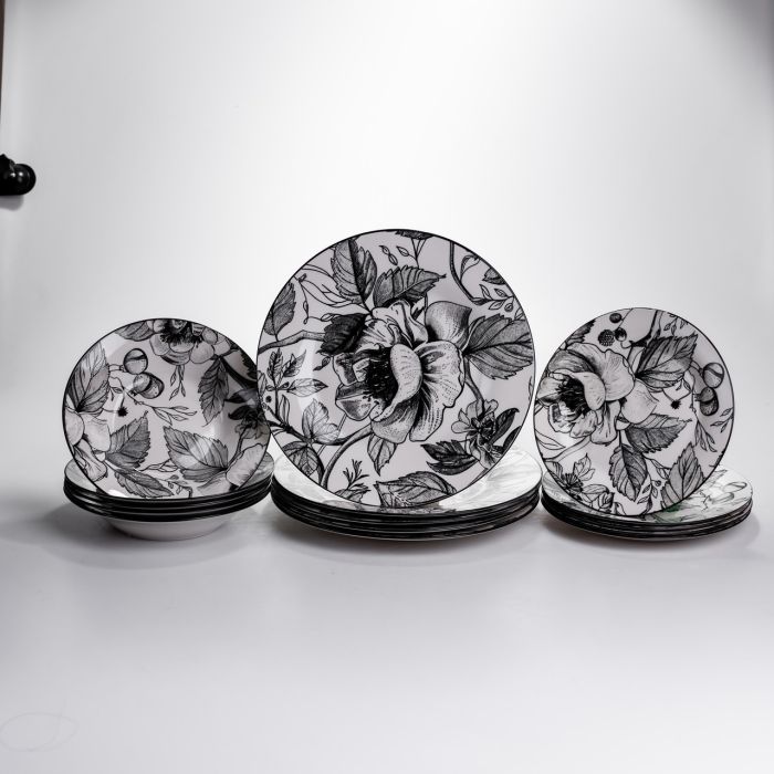 Столовий сервіз на 6 персон 18 предметів порцеляновий HP-HK-A4 (HP-HK-A4) - зображення 1