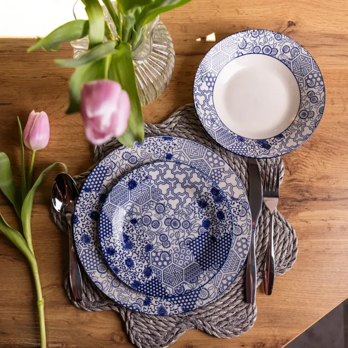 Столовий сервіз на 6 персон 18 предметів порцеляновий HP-HK-A5 Синій (HP-HK-A5) - зображення 6