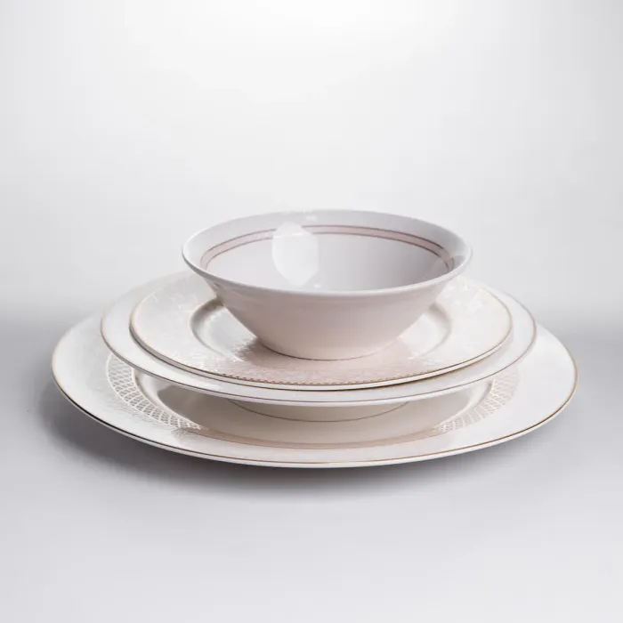 Столовий сервіз на 6 персон 24 предмети порцеляновий HP-HK-A12 Бежевий (HP-HK-A12) - зображення 3