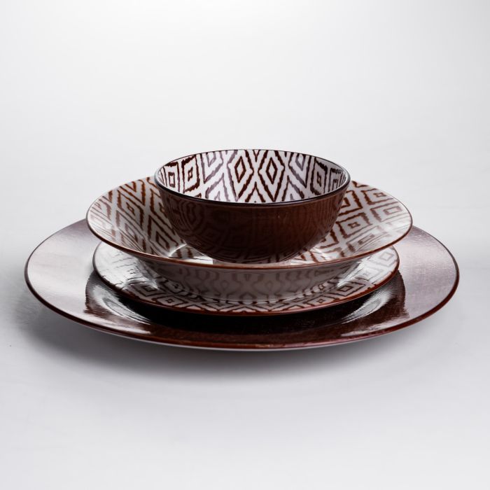 Столовий сервіз на 6 персон 24 предмети порцеляновий HP-HK-A10 Коричневий (HP-HK-A10) - зображення 3