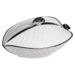 Супниця 800 (мл) порцелянова 26×18×14 (см) з кришкою Білий з сріблом XL-4074AS (XL-4074AS)