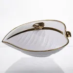 Супниця 800 (мл) каструля 26×18×14 (см) з кришкою Білий з золотом (XL-4074AG)