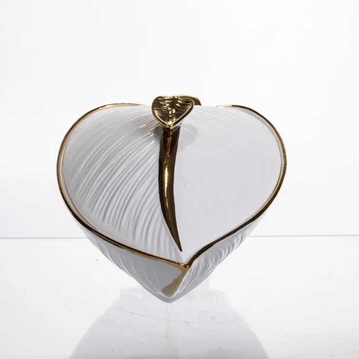 Супниця 800 (мл) каструля 26×18×14 (см) з кришкою Білий з золотом (XL-4074AG) - зображення 2