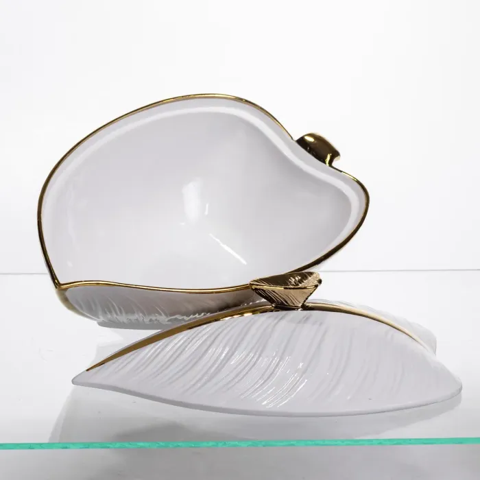 Супниця 800 (мл) каструля 26×18×14 (см) з кришкою Білий з золотом (XL-4074AG) - зображення 4