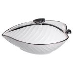 Супниця 800 (мл) порцелянова 32×21×16 (см) з кришкою Білий з сріблом XL-4054AS (XL-4054AS)