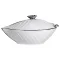 Супниця 800 (мл) порцелянова 32×21×16 (см) з кришкою Білий з сріблом XL-4054AS (XL-4054AS)