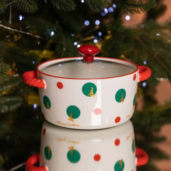 Супниця порцелянова Christmas Tree новорічна  800 (мл) з кришкою Yiwu FM-CS-9D (FM-CS-9D) - изображение 1