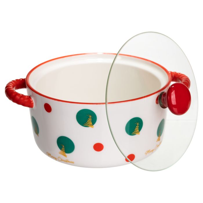 Супниця порцелянова Christmas Tree новорічна  800 (мл) з кришкою Yiwu FM-CS-9D (FM-CS-9D) - зображення 4