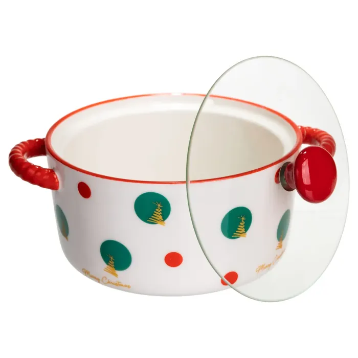Супниця порцелянова Christmas Tree новорічна  800 (мл) з кришкою Yiwu FM-CS-9D (FM-CS-9D) - изображение 4