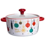 Супниця порцелянова Merry Christmas новорічна  800 (мл) з кришкою Yiwu FM-CS-9B (FM-CS-9B)