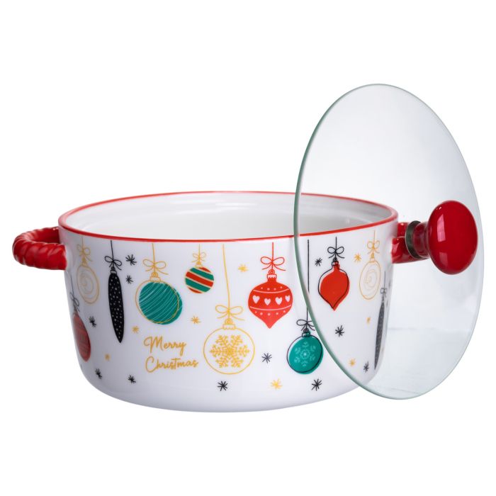 Супниця порцелянова Merry Christmas новорічна  800 (мл) з кришкою Yiwu FM-CS-9B (FM-CS-9B) - изображение 3