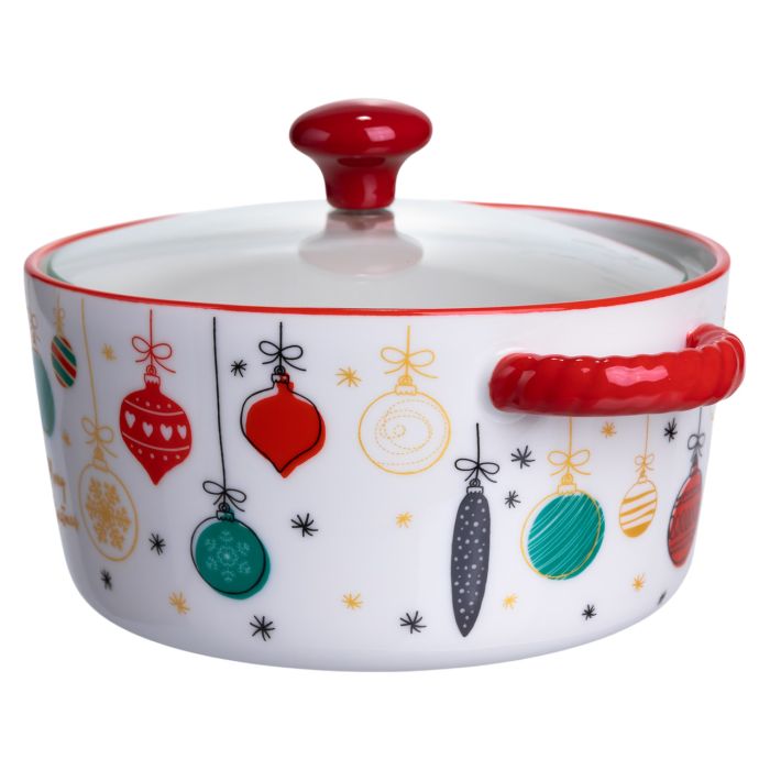 Супниця порцелянова Merry Christmas новорічна  800 (мл) з кришкою Yiwu FM-CS-9B (FM-CS-9B) - изображение 4