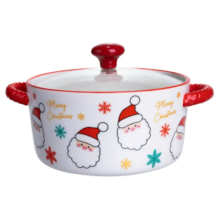 Супниця порцелянова Santa новорічна  800 (мл) з кришкою Yiwu FM-CS-9A (FM-CS-9A) - зображення 1