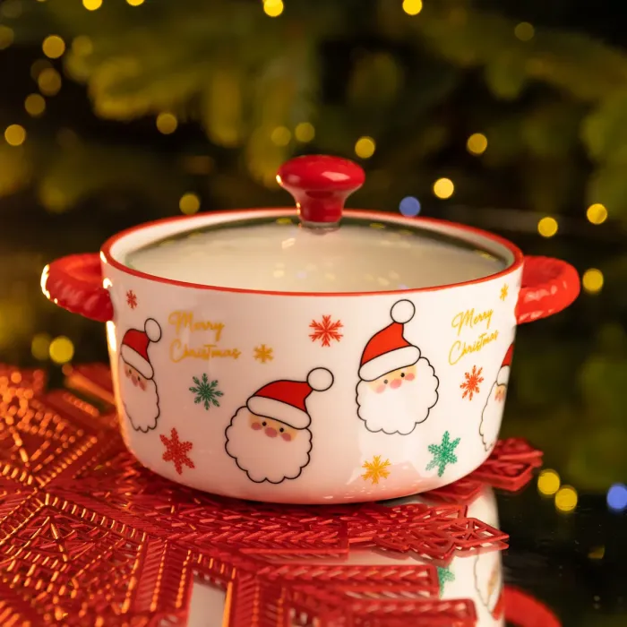 Супниця порцелянова Santa новорічна  800 (мл) з кришкою Yiwu FM-CS-9A (FM-CS-9A) - зображення 2