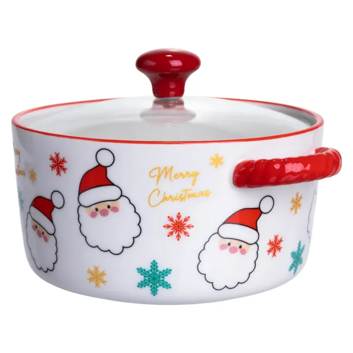 Супниця порцелянова Santa новорічна  800 (мл) з кришкою Yiwu FM-CS-9A (FM-CS-9A) - зображення 3