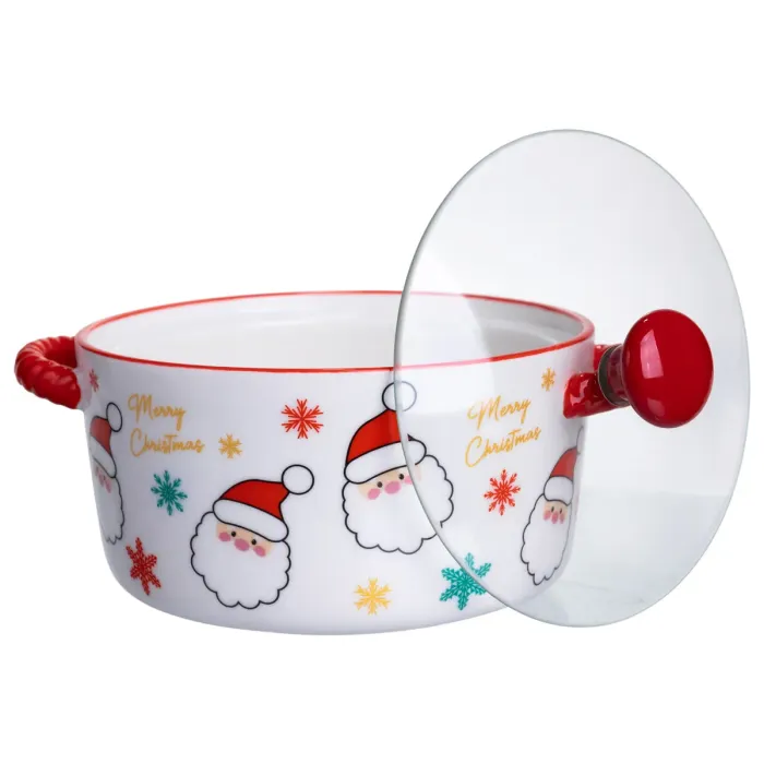 Супниця порцелянова Santa новорічна  800 (мл) з кришкою Yiwu FM-CS-9A (FM-CS-9A) - зображення 4