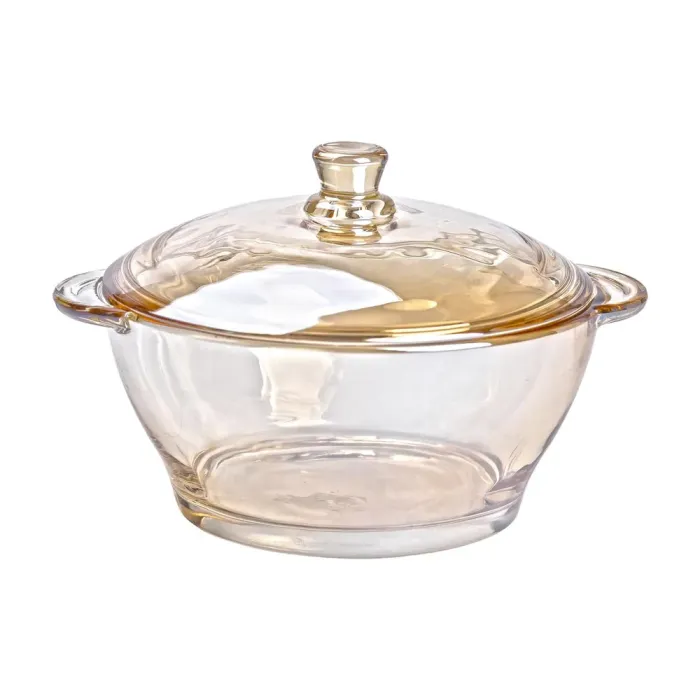 Супница с крышкой стеклянная 15.5 см бульонница 1 л для горячих блюд (HP-YH-5) - изображение 2