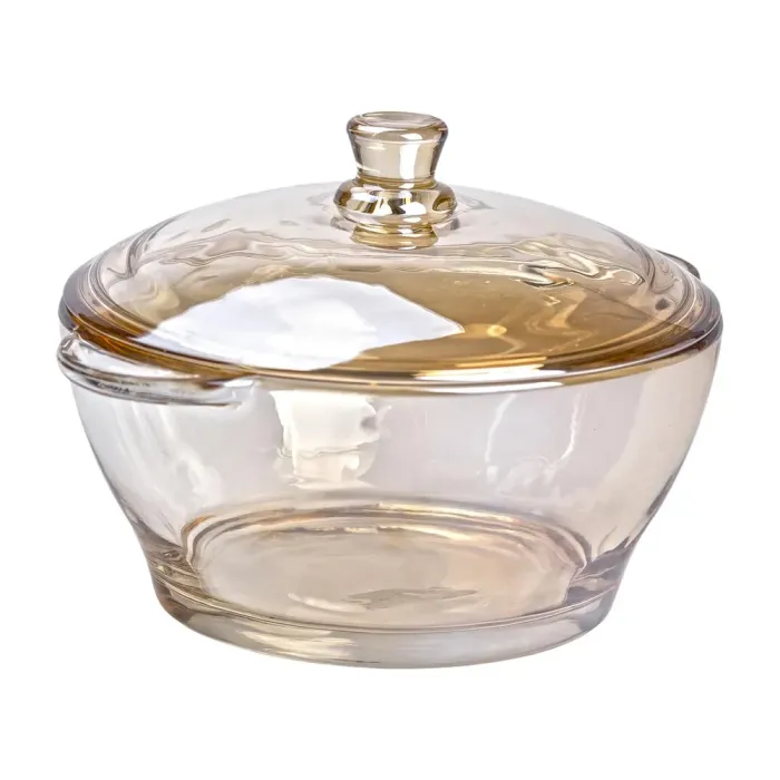 Супница с крышкой стеклянная 15.5 см бульонница 1 л для горячих блюд (HP-YH-5) - изображение 3