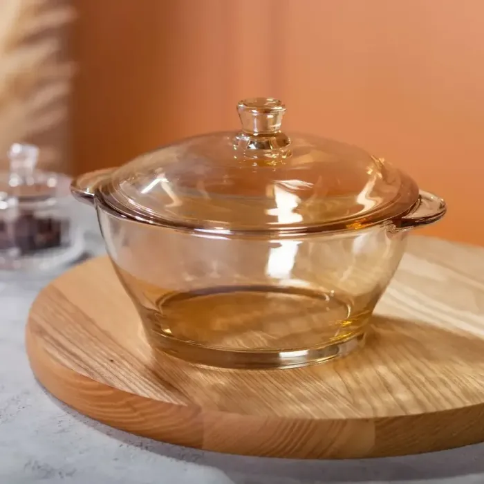 Супница с крышкой стеклянная 15.5 см бульонница 1 л для горячих блюд (HP-YH-5) - изображение 5