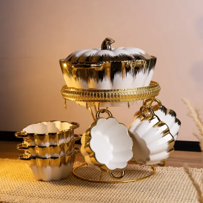 Суповой сервиз на 6 персон супница 2 (л) на подставке с бульонницами 350 (мл) ML152 (ML152) - зображення 2