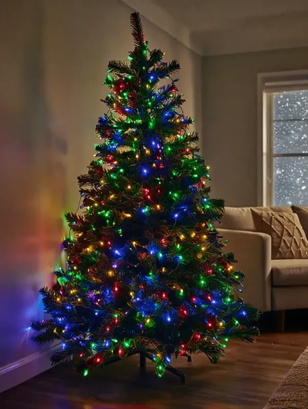 Світлодіодна гірлянда Роса 50 метрів 500 LED біла нитка на мідному дроті з пультом Багатобарвність 500L50MWML (500L50MWML) - зображення 2