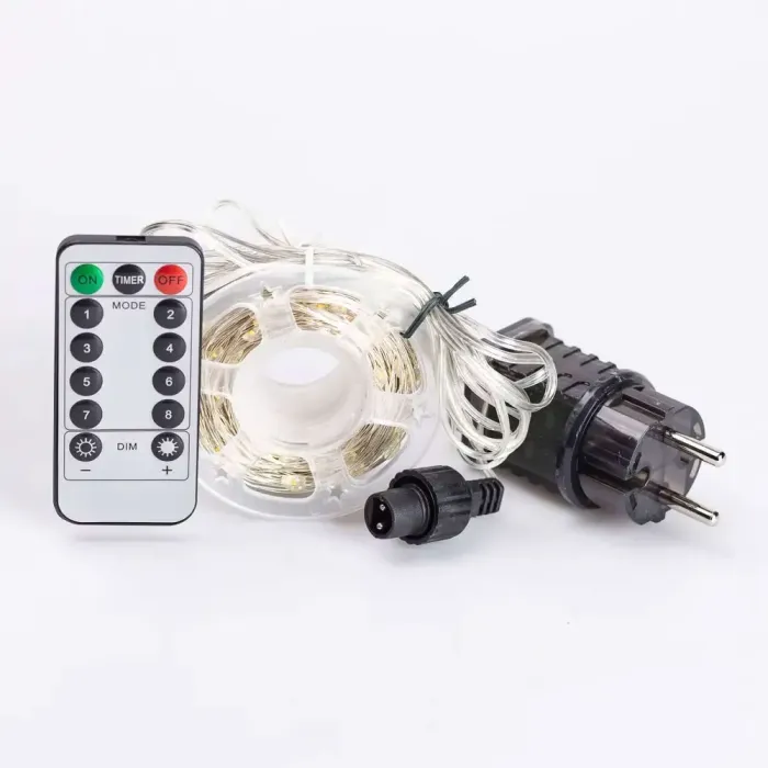 Світлодіодна гірлянда Роса 50 метрів 500 LED біла нитка на мідному дроті з пультом Багатобарвність 500L50MWML (500L50MWML) - зображення 4