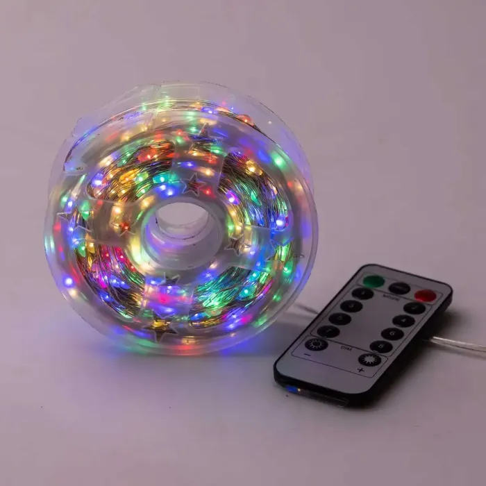 Світлодіодна гірлянда Роса нитка 500 LED довжина 50 м від мережі біла нитка з пультом Мультиколір 500L50MWМL (500L50MWМL) - зображення 1