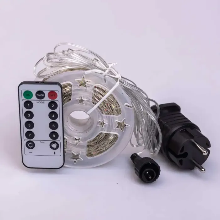 Світлодіодна гірлянда Роса нитка 500 LED довжина 50 м від мережі біла нитка з пультом Мультиколір 500L50MWМL (500L50MWМL) - зображення 2