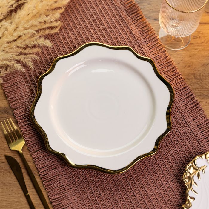Тарілка десертна порцелянова Antique White 20 см Yiwu HKPP-8 (HKPP-8) - изображение 2