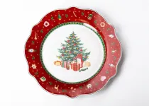 Тарілка для закусок  Ø 28 см новорічна для сервірування (HP-SD-5)