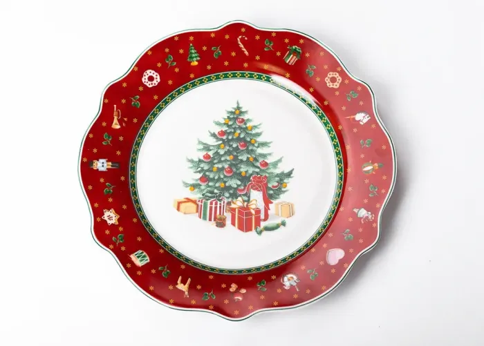 Тарілка для закусок  Ø 28 см новорічна для сервірування (HP-SD-5) - зображення 1