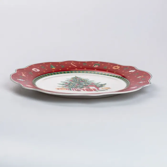Тарілка для закусок  Ø 28 см новорічна для сервірування (HP-SD-5) - зображення 3