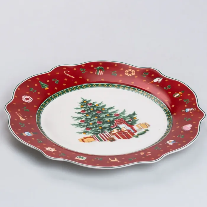 Тарілка для закусок  Ø 28 см новорічна для сервірування (HP-SD-5) - зображення 5