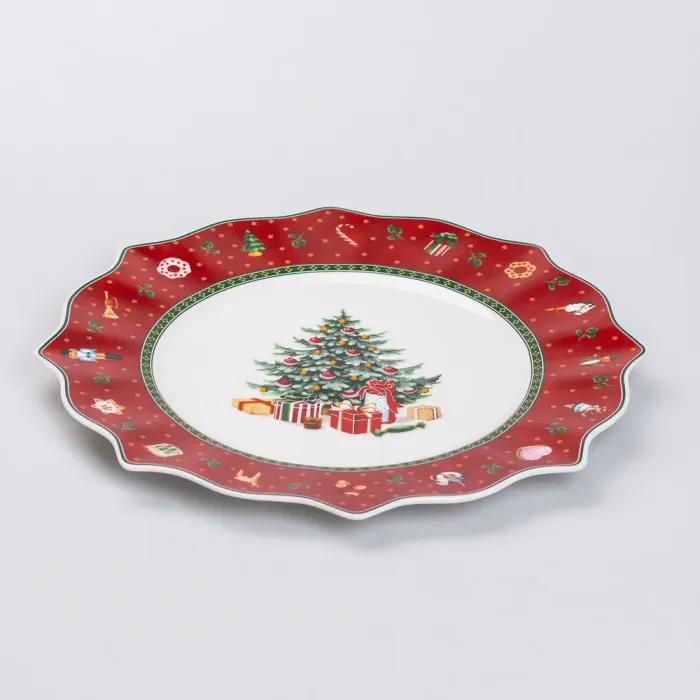 Тарілка для закусок Ø 33.5 см новорічна для сервірування (HP-SD-7) - зображення 3