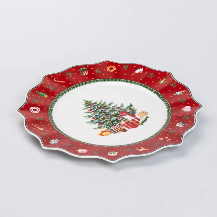 Тарілка для закусок Ø 33.5 см новорічна для сервірування (HP-SD-7) - зображення 4