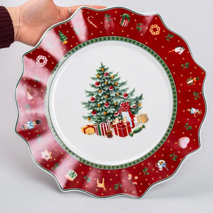 Тарілка для закусок Ø 33.5 см новорічна для сервірування (HP-SD-7) - зображення 5