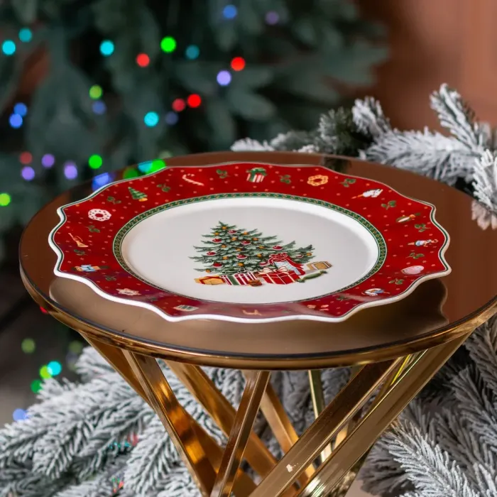 Тарілка для закусок Ø 33.5 см новорічна для сервірування (HP-SD-7) - зображення 6