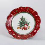 Тарілка для закусок кругла Ø 21.5 см новорічна для сервірування (HP-SD-6)