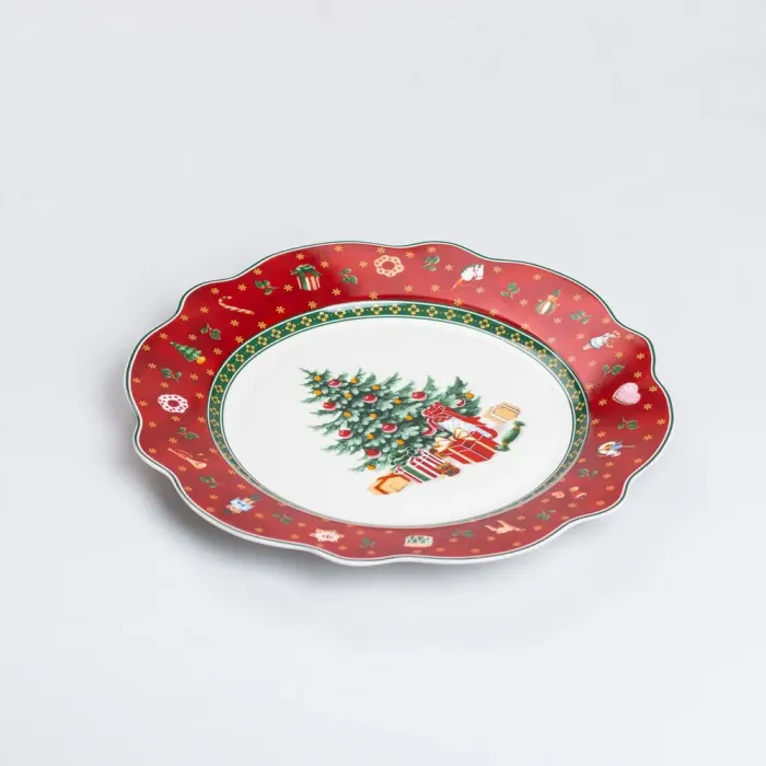 Тарілка для закусок кругла Ø 21.5 см новорічна для сервірування (HP-SD-6) - зображення 2