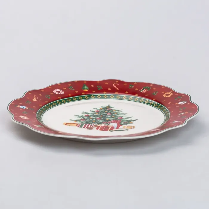 Тарілка для закусок кругла Ø 21.5 см новорічна для сервірування (HP-SD-6) - зображення 3
