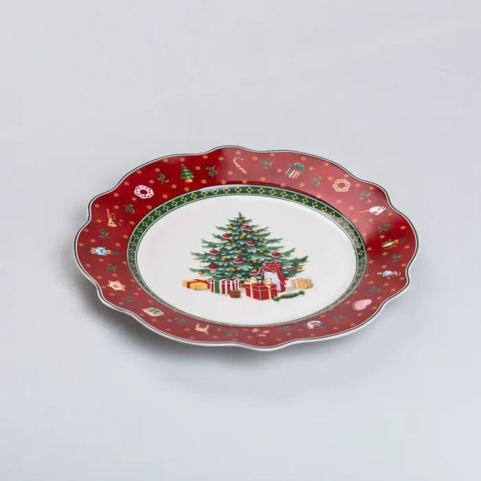 Тарілка для закусок кругла Ø 21.5 см новорічна для сервірування (HP-SD-6) - зображення 4