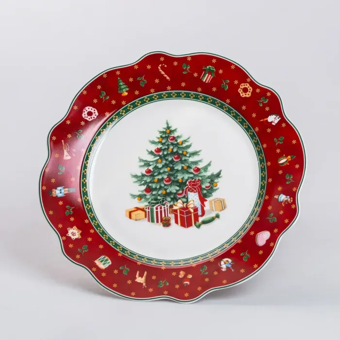 Тарілка для закусок кругла Ø 21.5 см новорічна для сервірування (HP-SD-6) - зображення 5